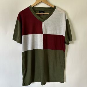 Revival Outfitters Color Block Short Sleeve Blouse Sz XL #H1032